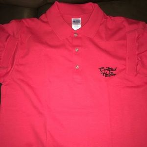 Certified Hustler Polo style shirt.